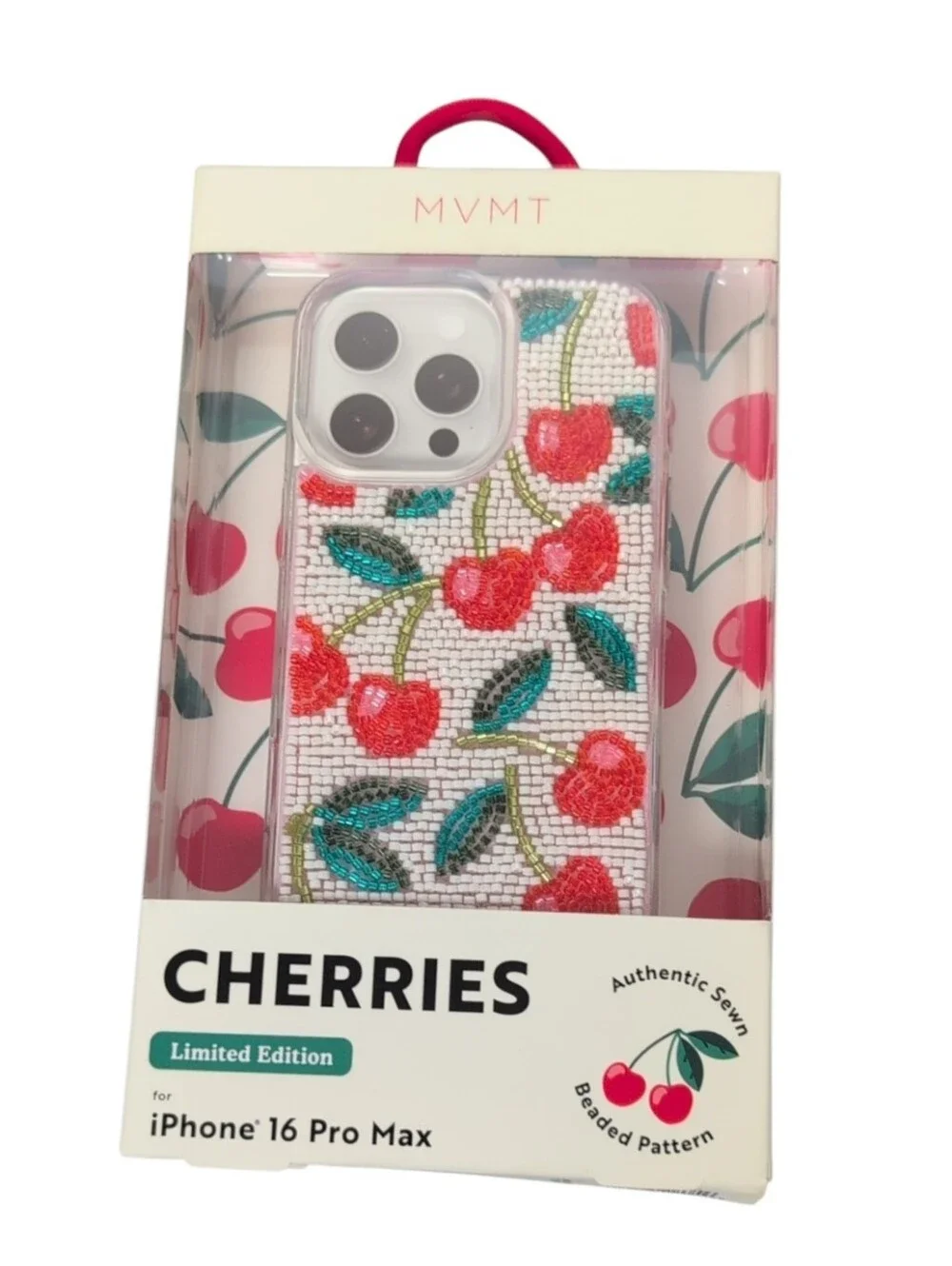 MVMT Beaded Limited Edition Cherries iPhone 16 Pro Max Phone Case